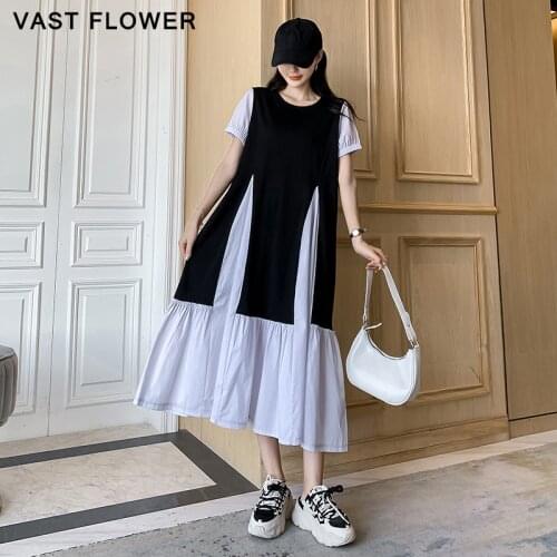 Irregular Hit Color Ruffles Summer Dress Women Korean Short Sleeve Loose Casual Ladies Dresses Fashion Elegant Clothes 2021