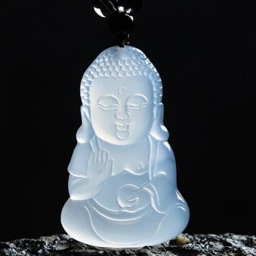 Women Necklace Pendant Black Obsidian Baby Buddha Day Sun Buddha Pendant Free Rope Gift for Femlae Male Fine Jade Jewelry