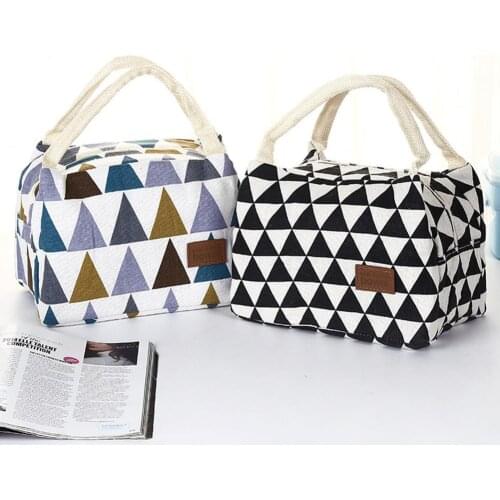 1pcs Lunch Box Portable Insulated Canvas Lunch Bag Picnic Lunch and Food Bags For Women Convenient Man Travel Supplies Ther V7G1