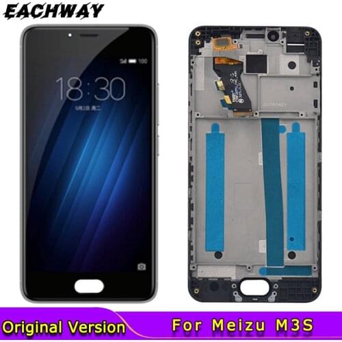 100% Tested 1280x720 Meizu M3S LCD Display Touch Screen Digitizer Assembly With Frame Replacement For 5.0" MEIZU M3S Display
