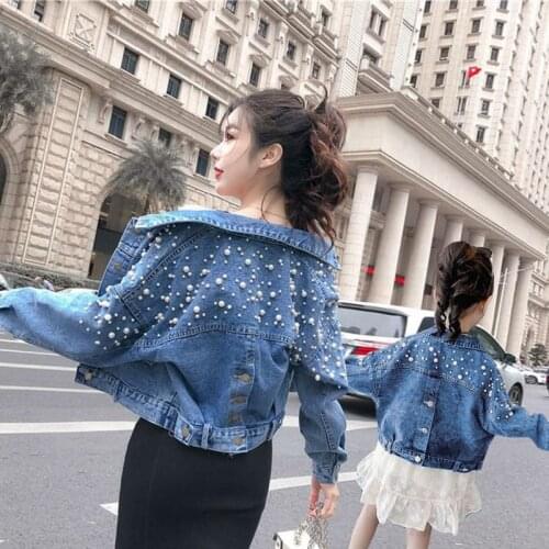 2021 Spring Autumn Girls Denim Jacket Clothes Long Sleeve Sweet Top Single Breasted Outwear Children Clothing 4-14 Years Old
