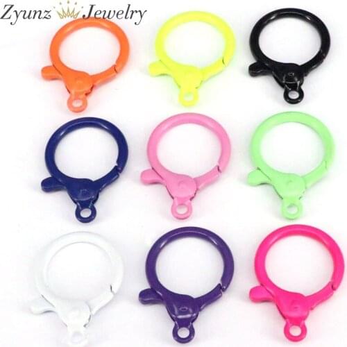 5PCS, Colorful Metal Lobster Clasps Key Chain Key Ring Lamp Shape Buckle Snap Hook For DIY Jewelry Making Findings Wholesale