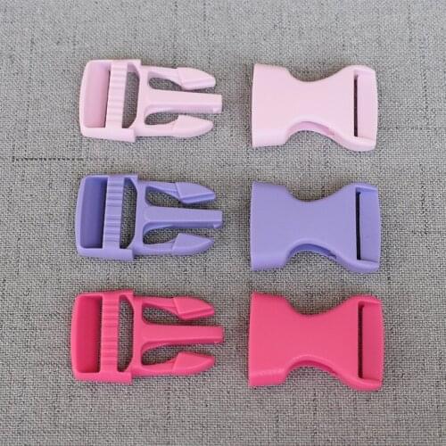 50 Pcs/Lot 20mm Colourful Plastic Release Buckle Strap For Bag Dog Collar Necklace Bracelet Paracord Sewing Accessory