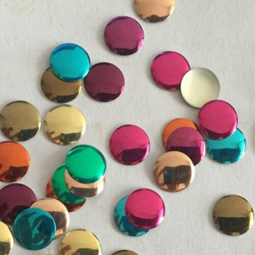 500pc 10*10mm Round Colorful Hotfix Aluminum Rhinestuds FlatBack Iron On Nailhead DIY Punk Studs And Spikes For Diy Accessories