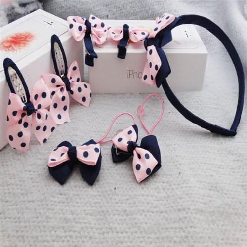 7Pcs/set Baby Girl Headband Bow Flower Hair Band Accessories Headwear Wholesale/ratil Infant Kids Girls Lovely Dot Hairbands