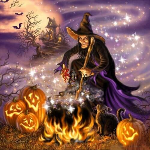 5D DIY Diamond Painting Halloween Pumpkin Gift Cross Stitch Kit Full Square Round Embroidery Mosaic Picture of Rhinestones Sale