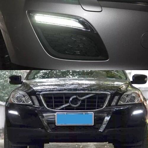 Car Flashing 2Pcs Daytime Running Lights Daylight Car LED DRL For Volvo XC60 2011 2012 2013 Fog head Lamp cover car-styling