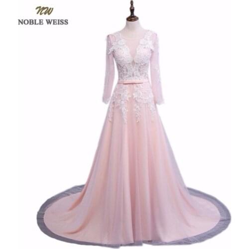 NOBLE WEISS Robe De Soiree Appliques Sexy Long Evening Dresses Bride Banquet Elegant Court Train Custom Made Prom Dress