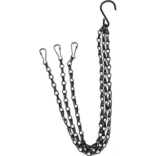 Black Flower Plant Pot Basket Holder Hanging Chain with S-shape Hooks For Home Garden Tools