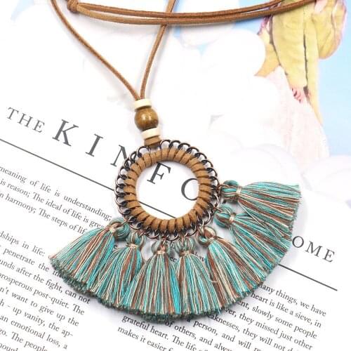 Statement Necklace 2021 New Arrival Long Female Tassel Pendant Necklace Girl Bohemian Geometric Necklace and Pendant Jewelry