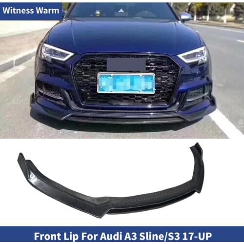 Front Bumper Lip For 2017-UP Audi A3 Sline And A3 S3 Front Lip Spoiler Carbon Fiber Front Bumper Lip Splitter