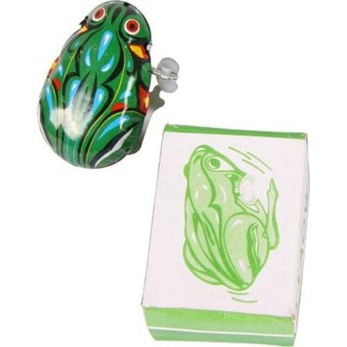 Classic Nostalgia Clockwork Toy on The Chain Animal Tin Frog Child Paternity Game Mini Ornaments Cute Multiplayer Kids Gifts