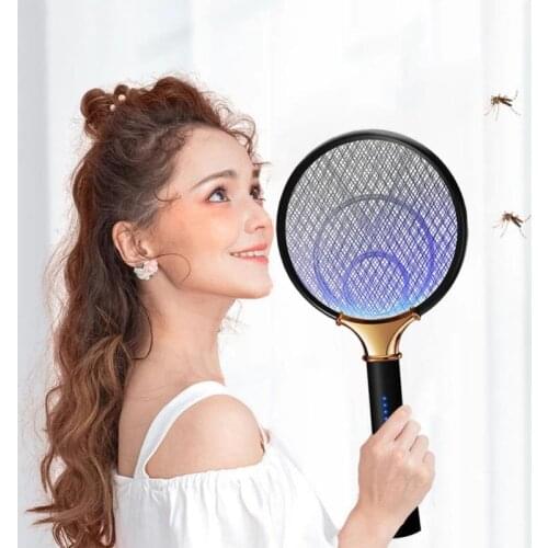 Summer Electric Flies Swatter Killer Household With USB Rechargeable LED Lamp Mosquito Trap Racket Anti Insect Bug Zapper