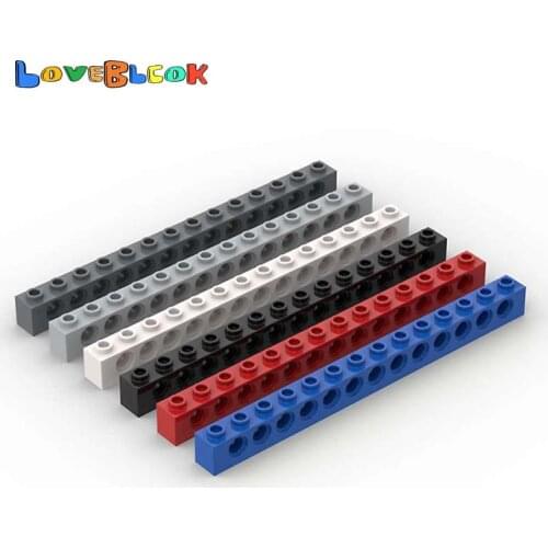 LoveBlock Technical Brick 1x14 with Hole Building Blocks Assembles MOC Parts DIY Toys Gift Creative 32018 For Kid 10pcs/LOT
