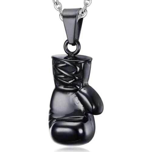 Fashion Jewelry Necklace Lovely Mini Boxing Glove Pendant Stainless Steel Cool steel knuckles match Men Jewelry Christmas Gift