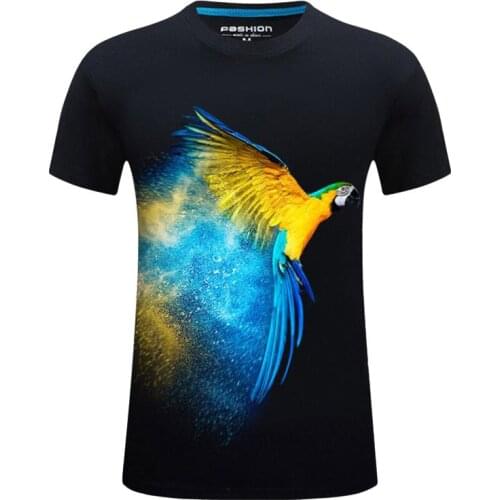 Mens T-Shirt Parrot Printed Funny T Shirts Summer Mens Clothing S-6XL Oversized T-Shirt Men Casual Solid Short Sleeve T-Shirts