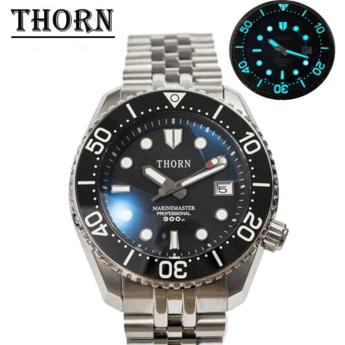 THORN large MM NH35 movement automatic mechanical diving watch male water ghost 300 meters waterproof sports and leisure series