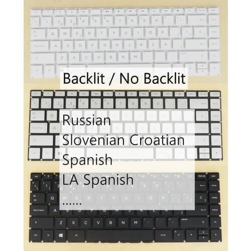 Russian Slovenian Croatian LA Spanish Keyboard For HP 14t-bp000 14t-bs000 14t-bs100 14z-bw000, 240 G6, 245 G6, 246 G6, Backlit