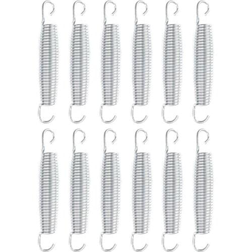12Pcs Trampoline Springs Heavy Duty Galvanized Steel Trampoline Spring Replacement Kit 165mm