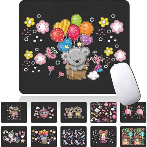 Cute Cartoon Pattern Mouse Pad Waterproof PU Leather Mousepads Desk Mat Office Gaming Mouse Pad for Laptop Computer