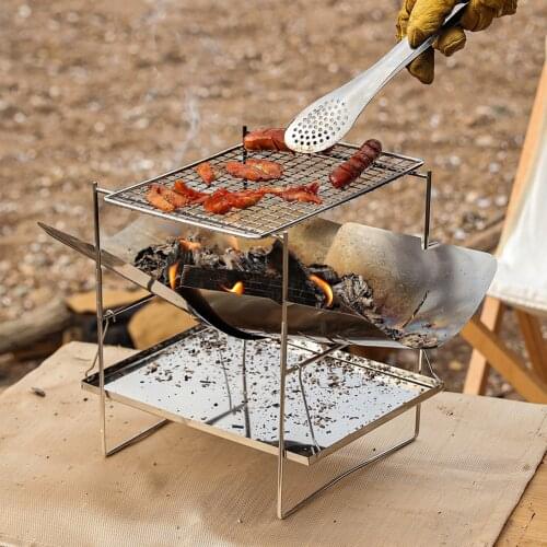 Outdoor Portable Camping Bonfire Stove Picnic Camping Fire-Burning Detachable Barbecue Grill Camp Cooking Supplies