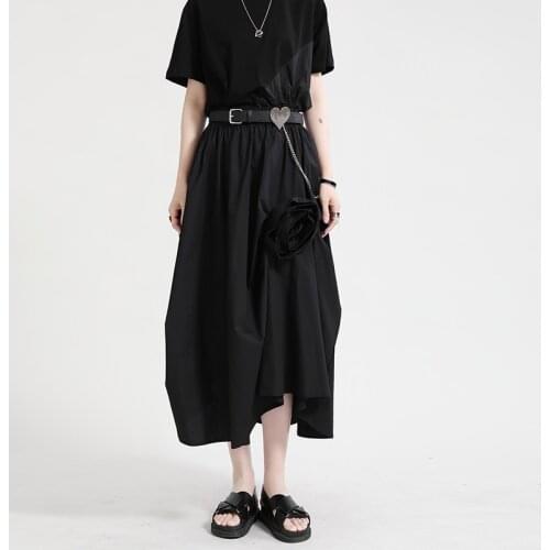 2021 New Summer High Quality Ladies Skirt Loose Fashion Solid Color Women Skirts Casual Elegant Cotton Female Skirt T247