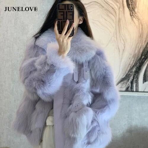 Winter Women Faux Fox Fur Coats Loose Large Size Female One Piece Of Fur Jackets Think Warm Lady Bontjas Dames Peludos Mujer