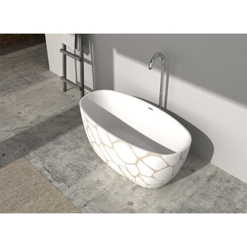 1830x800x550mm RESIN ACRYLIC OVAL COLOURFUL TUB STONE SOLID SURFACE STONE FREESTANDING BATHTUB 65126-1000