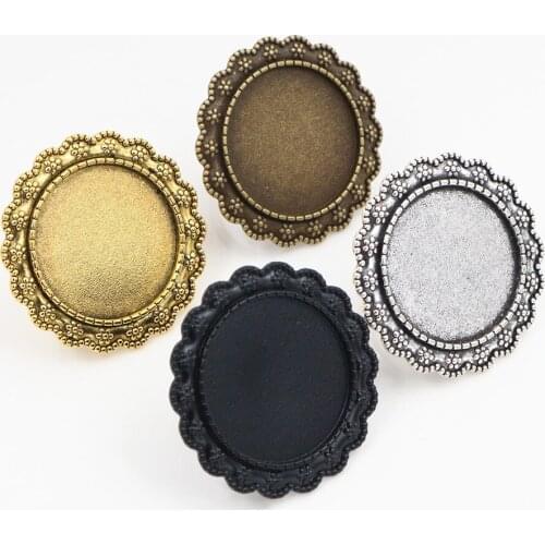 25mm 5pcs/lot Four Colors Plated Brass Adjustable Ring Settings Blank/Base,Fit 25mm Glass Cabochons,Buttons;Ring Bezels