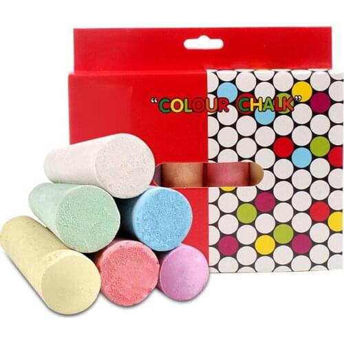 6/12pcs Mixed Colour Chalk Sticks Pack Water Soluble Kids Playground School Art Learning JR Deals