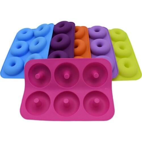 6-Cavity Silicone Donut Baking Pan Non-Stick Mold kitchen cake shop bakeware Tools Baking Nonstick and Heat Resistant Reusable