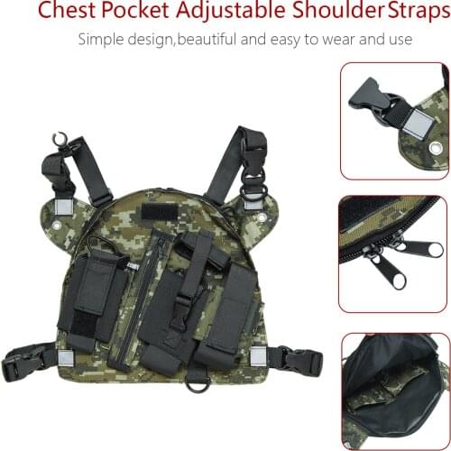 ABBREE Tactical Waterproof Chest Carry Case Bag Universal Multiple Pockets Bags for Baofeng UV-5R UV-9R Plus Two Way Radio