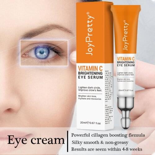 JoyPretty Vitamin C Remove Dark Circles Eye Serum Lighten Brightening Hyaluronic Acid Anti-Wrinkle Anti Bags Anti Inflammation