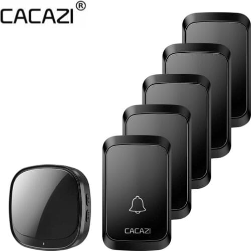 CACAZI Wireless Waterproof USB Doorbell 300M Range Home Intelligent Door Bell Chime 2 3 4 5Button 2 3 Receiver 2021 Newest