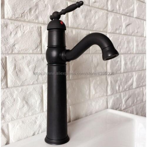 Oil Rubbed Bronze Basin Faucet Single Handle Bathroom Kitchen Faucet Swivel Spout Vessel Sink Mixer Tap Deck Mounted Bnf367