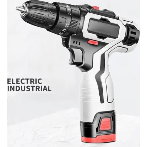 12V/18V Adjustable Speed Wireless Power DC Battery Electric Screwdriver Drill Cordless Drill Impact Drill Household Power Tools