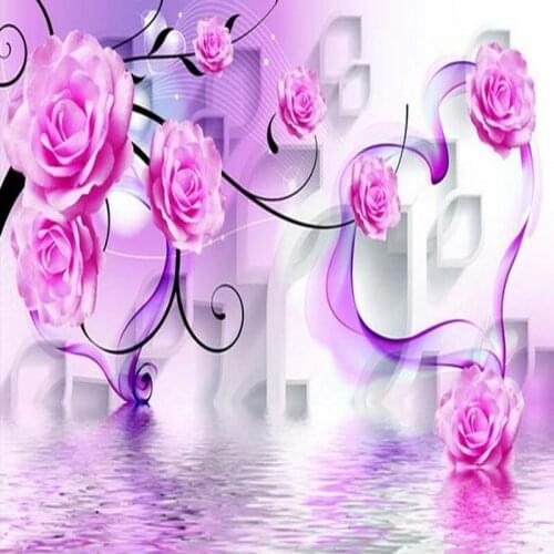 Photo wallpaper custom wallpaper mural TV background living room sofa bedroom 3D stereo rose mural