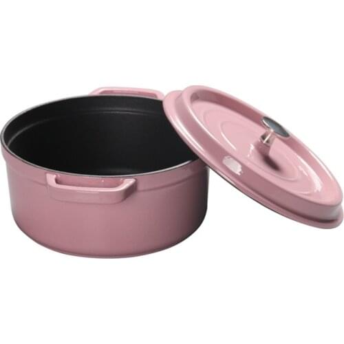 Enamel pot cast iron saucepan pink red enamel pot 22cm24cm thick cast iron pot