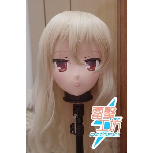 KM9169) Handmade Female Sweet Girl Resin Crossdress Outfit Cosplay Japanese Animegao Role Play Kigurumi Mask