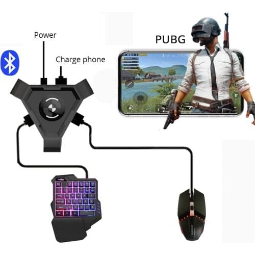 For PUBG Mobile Gamepad Controller Gaming Keyboard Mouse Converter For Android ios Phone IPAD Bluetooth 4.1 Adapter Plug & Play