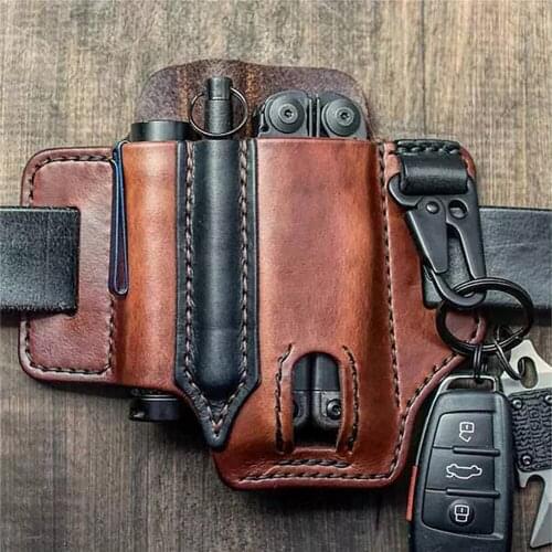Leather Belt Sheath Organizer Tool Box Outdoor Organizer Pouch Pen Case