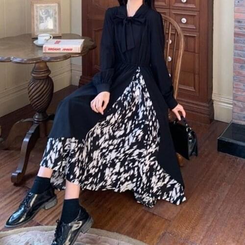 Summer Dresses For Women Casual 2021 Kawaii Gothic Clothes Long Sleeve Midi Black Dress Lolita Harajuku Cottagecore Robe Goth