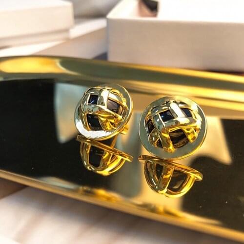 Hot Brand Fashion Vintage Jewelry Gold Color Earrings Pearl Black Heart Crystal Earrings Tassel Design Wedding Party Earrings