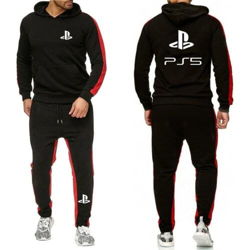 PlayStation Print winter hoodies suits men fashion Fleece hoodie Brand pants Casual Jogger suit tracksuit sweatshirt pullover