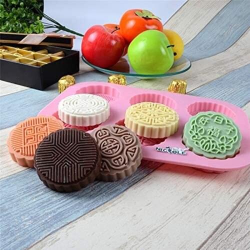 Silicone Cake Mold 6-Cavity Circle Chocolate Candy Making Mould