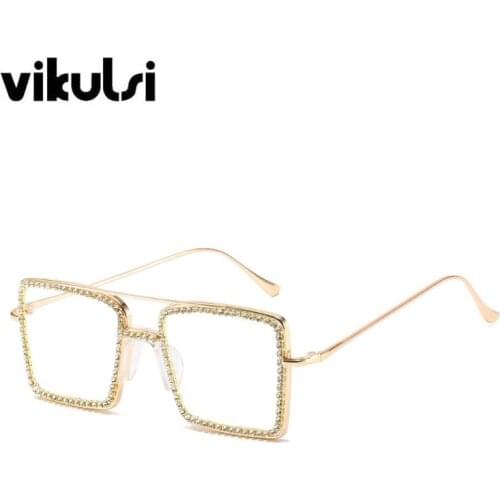 2020 New Optical Glasses Metal Frame Glasses Frame Designer Crystal Fashion Woman Luxury Decoration Rhinestone Eyewears Frame