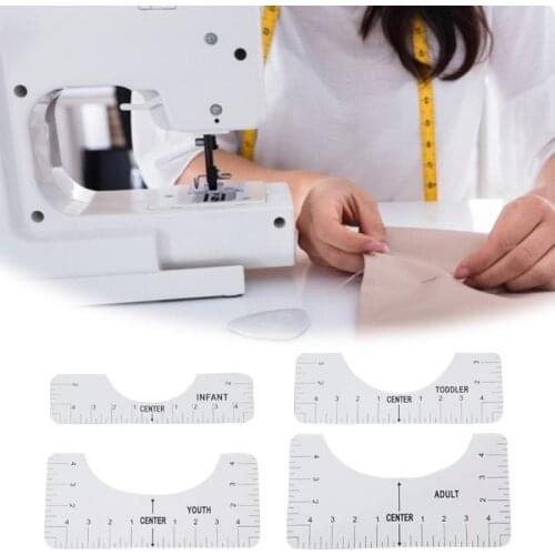 Transparent Acrylic T-Shirt Guide Ruler Vinyl Ruler Alignment Fabric Centering Tool Fabric DIY Crafts Sewing Accessories