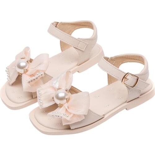 Girl Sandals Bow-knot Kids Shoes Microfiber Leather Open-toed Princess Sandals Fashion Breathable Child Baby Girls Summer Daily