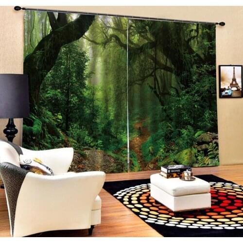 Forest curtains 3D Window Curtain Foggy forest Luxury Blackout Living Room office Bedroom Customized size