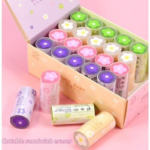 Creative New Cartoon Children Color Eraser Fun Can Be Cut Lovely Flowers Students Stationery Texture Comfortable